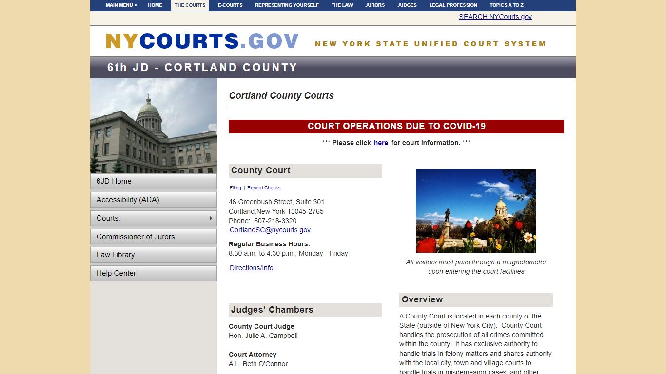 County Court - Cortland County Courts - 6th JD | NYCOURTS.GOV