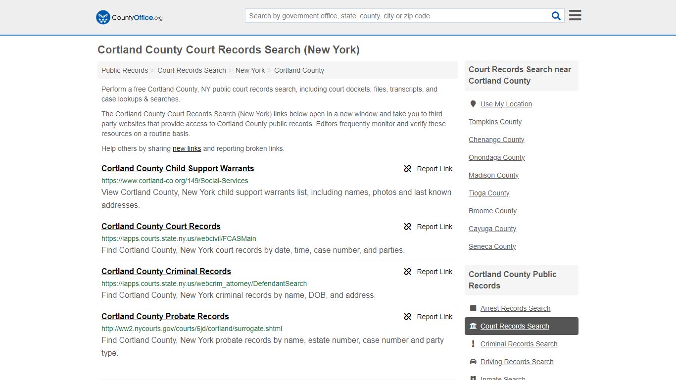 Court Records Search - Cortland County, NY (Adoptions, Criminal, Child ...