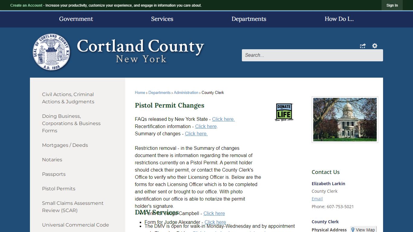 County Clerk | Cortland County, NY